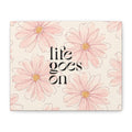 Life Goes On daisies Canvas | Pink floral wall art stretched matte