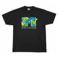 90s style MTV graphic t-shirt in retro colors